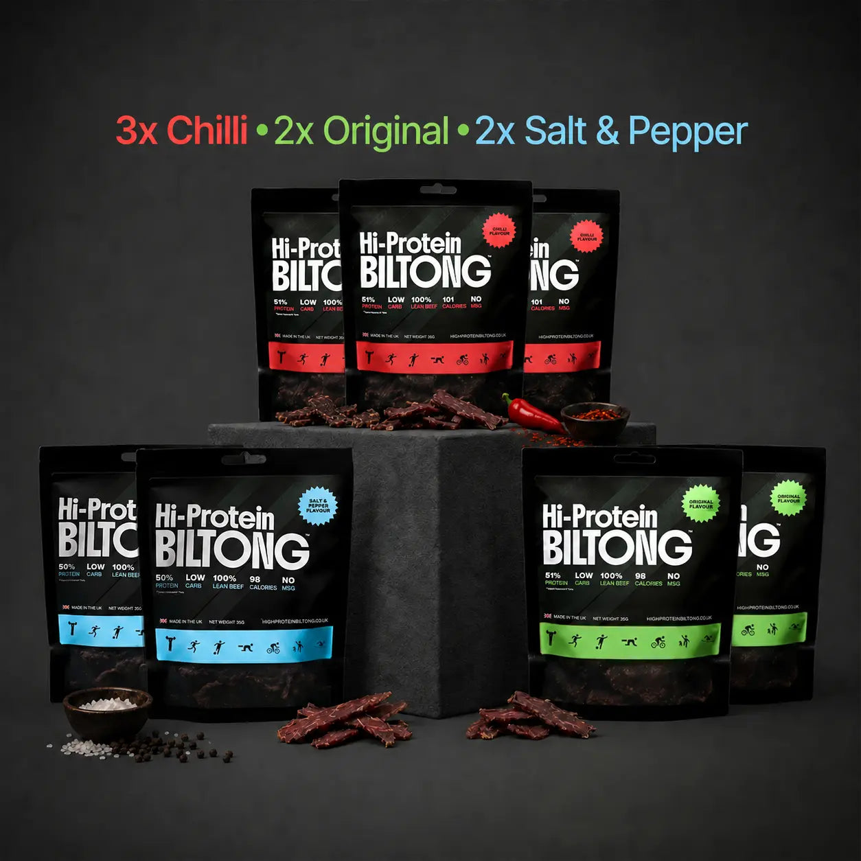 The Mixed Biltong Gym Pack (7x35g)